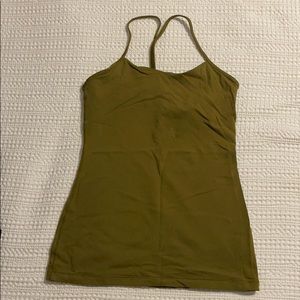 Olive Green Power Y Tank